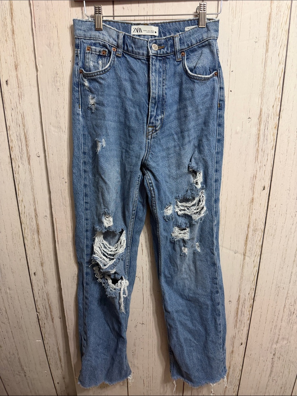 Zara THE 90'S FULL LENGTH Distressed Jeans - Picture 2 of 9